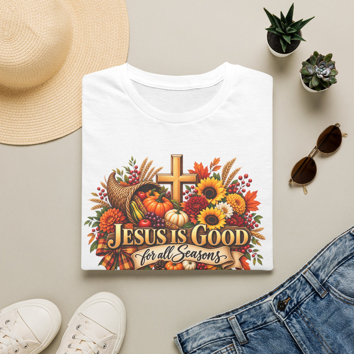 Thanksgiving - Jesus Is Good for all Seasons T-Shirt —
