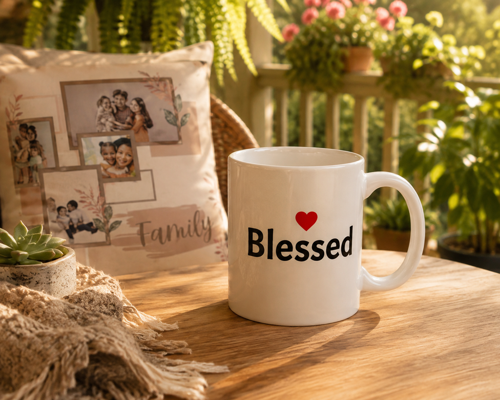 Blessed Heart Ceramic Mug — Inspirational Christian Coffee Cup (11oz & 15oz)